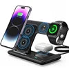 Produtos Vencedores Fast Charging 3-in-1 Cub for Phone Watch Earphones with Magnetic Holder 15W Foldable Wireless Charger Stand