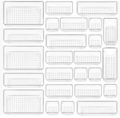 Plastic Drawer Dividers Set – Customizable Storage Bins (25 Pieces)
