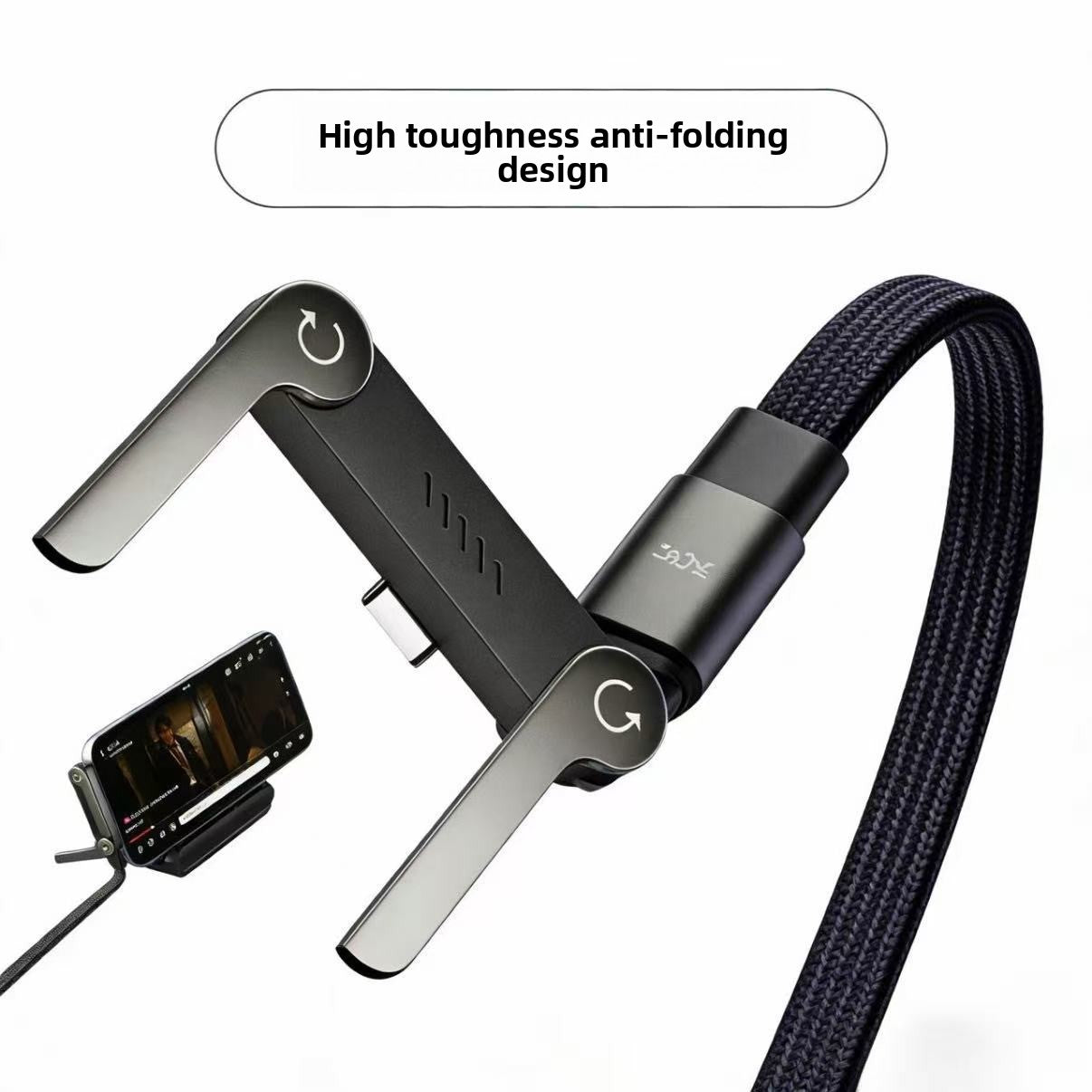 240W Fast Charging Cable with Stand for Mobile Devices