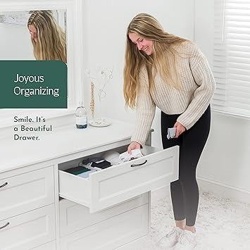 Adjustable Drawer Dividers [Set of 5] Adjustable Length 11" - 17" Drawer Organizers, Locks in Place, Easy-Assemble, Secured