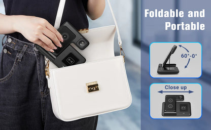 Produtos Vencedores Fast Charging 3-in-1 Cub for Phone Watch Earphones with Magnetic Holder 15W Foldable Wireless Charger Stand