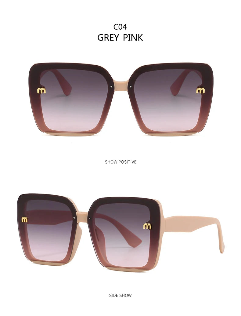 New Retro Square Sunglasses Women Fashion Minimalist Design Anti Blue Light Outdoor Anti UV Sun Glasses Double Beam Female