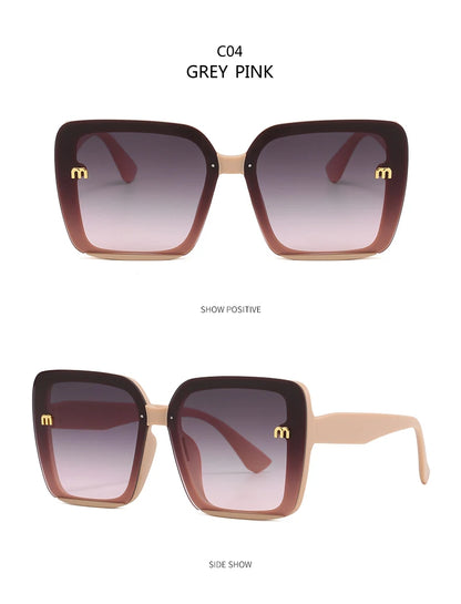 New Retro Square Sunglasses Women Fashion Minimalist Design Anti Blue Light Outdoor Anti UV Sun Glasses Double Beam Female