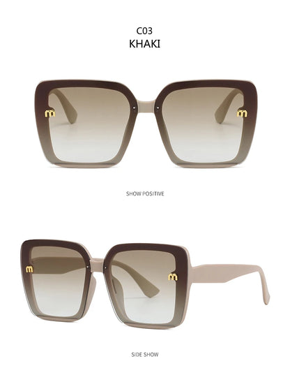 New Retro Square Sunglasses Women Fashion Minimalist Design Anti Blue Light Outdoor Anti UV Sun Glasses Double Beam Female