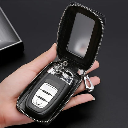 Car Key Fob Case Leather Car Smart Key fob Holder Car Remote Keychain Bag Universal