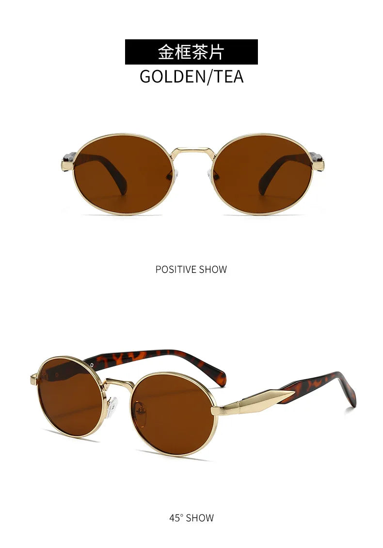 New Women Oval Personality Sunglasses Luxury Brand Small Frame Ladies Outdoor Eyewear Summer Sun Protection Sun Glasses UV400