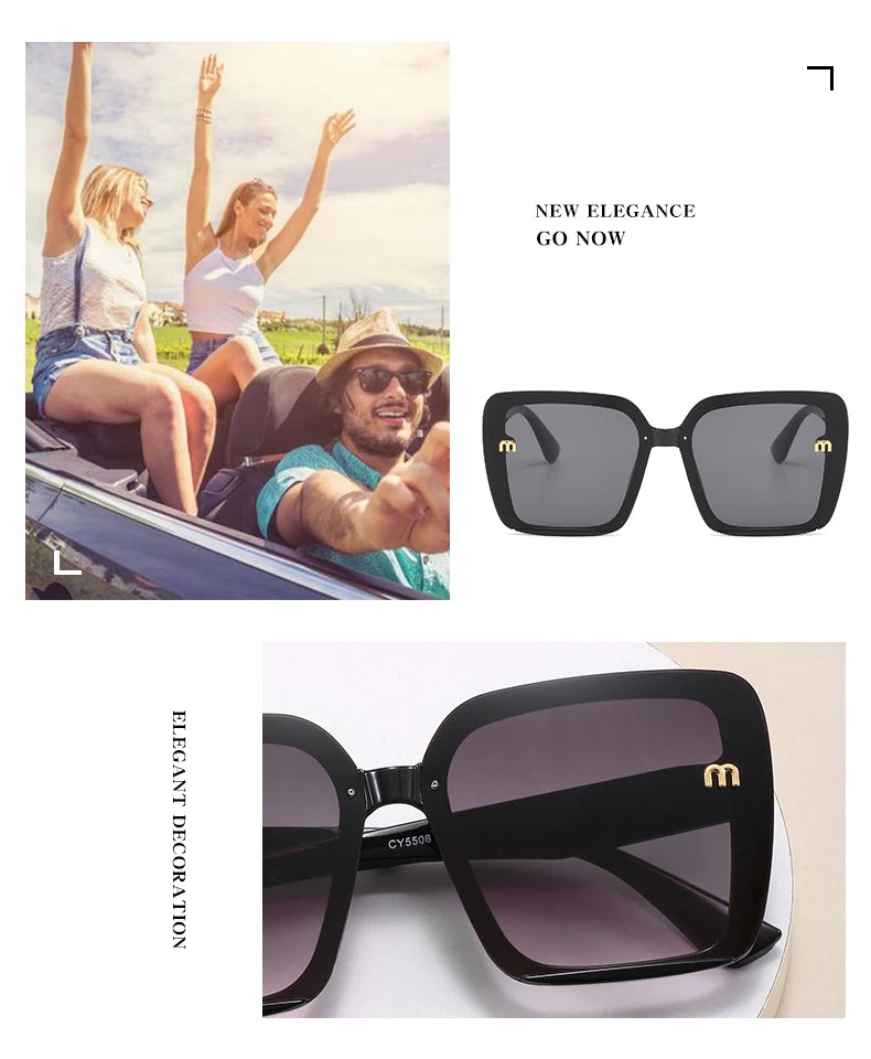 New Retro Square Sunglasses Women Fashion Minimalist Design Anti Blue Light Outdoor Anti UV Sun Glasses Double Beam Female