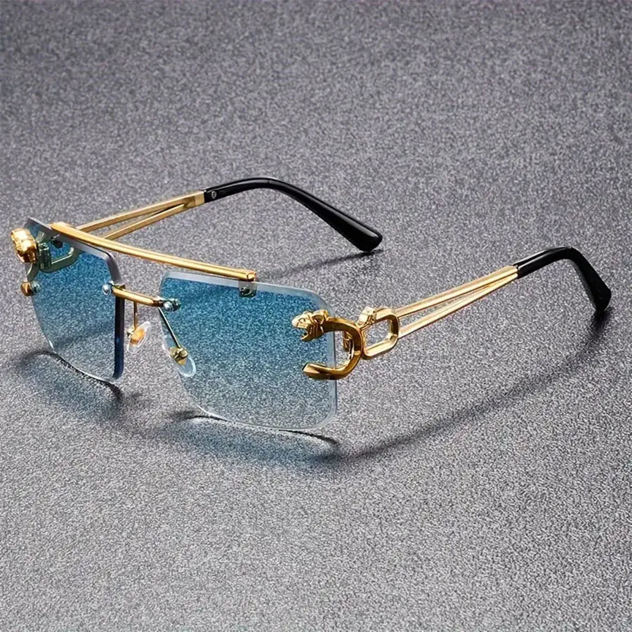 New stylish and personalized frameless leopard head sunglasses trendy outdoor driving sunglasses