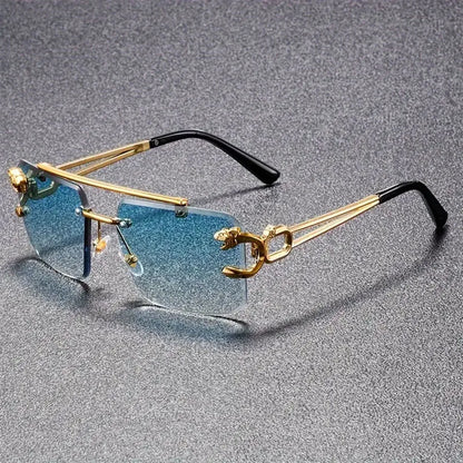 New stylish and personalized frameless leopard head sunglasses trendy outdoor driving sunglasses