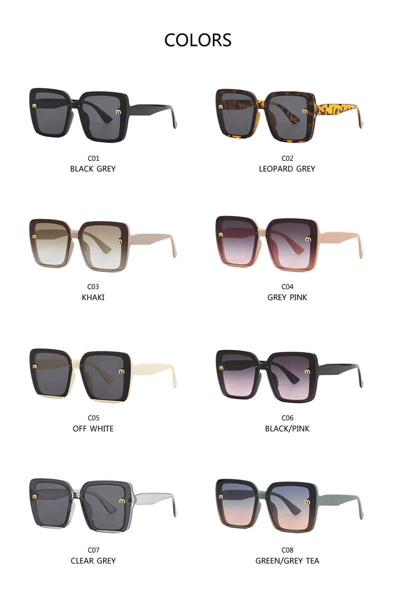 New Retro Square Sunglasses Women Fashion Minimalist Design Anti Blue Light Outdoor Anti UV Sun Glasses Double Beam Female