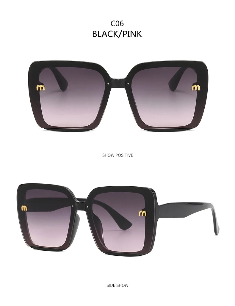 New Retro Square Sunglasses Women Fashion Minimalist Design Anti Blue Light Outdoor Anti UV Sun Glasses Double Beam Female
