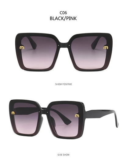 New Retro Square Sunglasses Women Fashion Minimalist Design Anti Blue Light Outdoor Anti UV Sun Glasses Double Beam Female