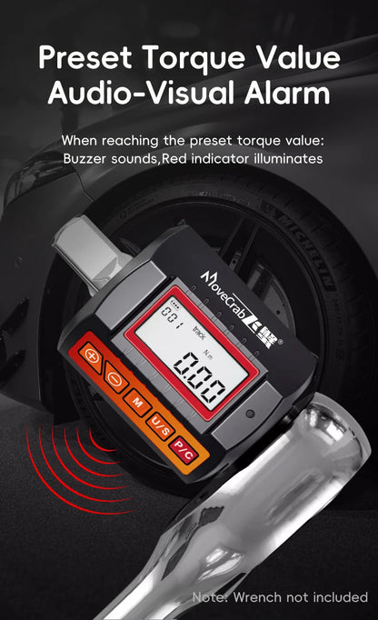 MoveCrab Digital Torque Adapter 1/2"Drive Include Adapters for 3/8" and 1/4" Electronic Torque Wrench Bike Set Car Repair Bike