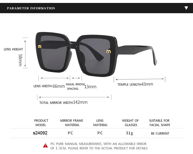 New Retro Square Sunglasses Women Fashion Minimalist Design Anti Blue Light Outdoor Anti UV Sun Glasses Double Beam Female