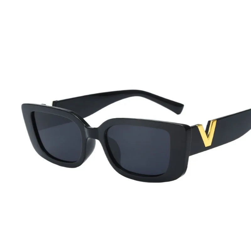 1/2PCS Fashion Rectangle Sunglasses Women Luxury Brand Vintage Small Frame Sun Glasses Ladies Classic Black UV400 Eyeglasses