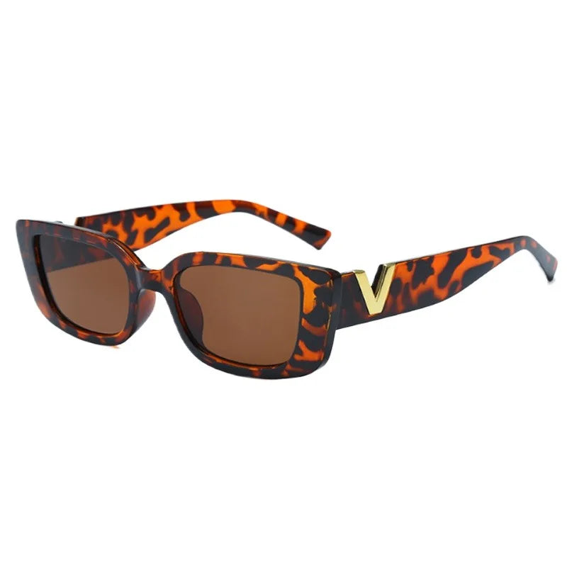 1/2PCS Fashion Rectangle Sunglasses Women Luxury Brand Vintage Small Frame Sun Glasses Ladies Classic Black UV400 Eyeglasses