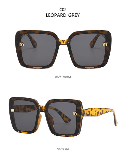 New Retro Square Sunglasses Women Fashion Minimalist Design Anti Blue Light Outdoor Anti UV Sun Glasses Double Beam Female
