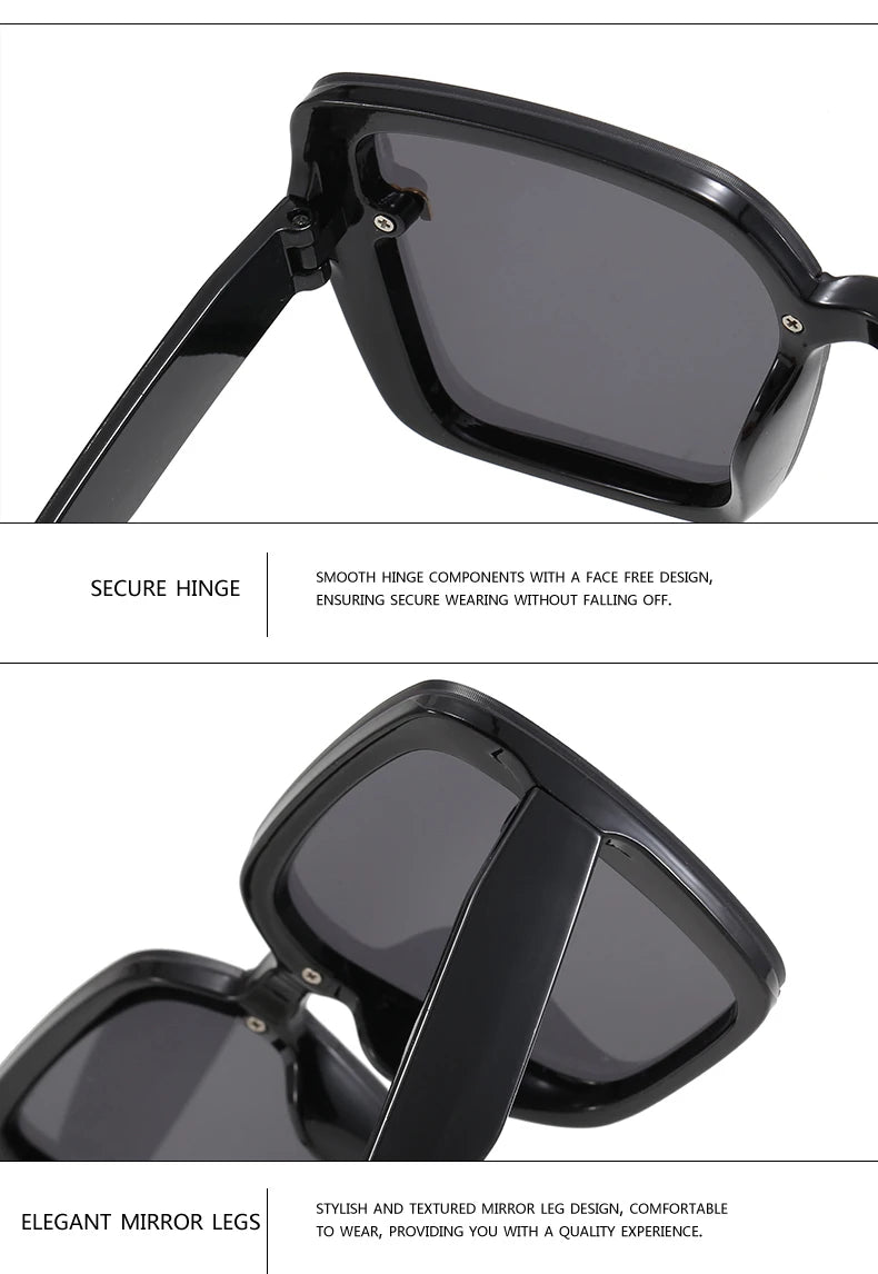 New Retro Square Sunglasses Women Fashion Minimalist Design Anti Blue Light Outdoor Anti UV Sun Glasses Double Beam Female