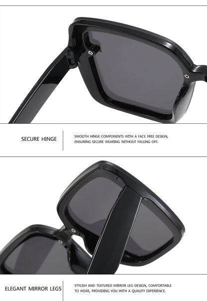 New Retro Square Sunglasses Women Fashion Minimalist Design Anti Blue Light Outdoor Anti UV Sun Glasses Double Beam Female