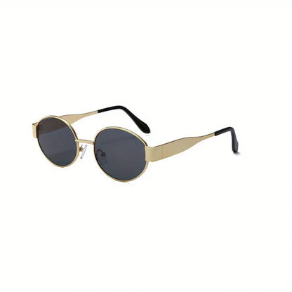 Oval sunglasses for women men trendy metal frame sun glasses classic shades