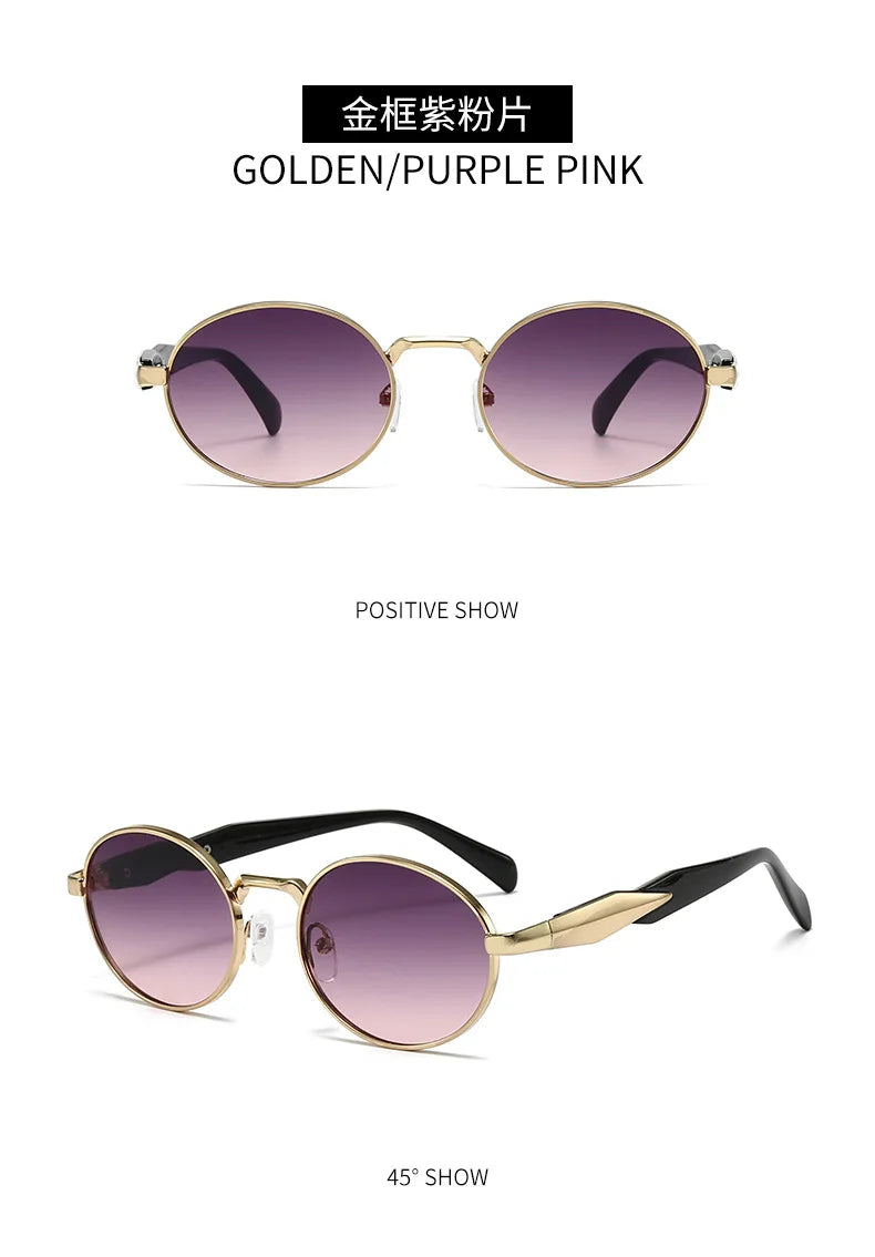 New Women Oval Personality Sunglasses Luxury Brand Small Frame Ladies Outdoor Eyewear Summer Sun Protection Sun Glasses UV400