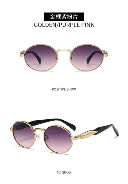 New Women Oval Personality Sunglasses Luxury Brand Small Frame Ladies Outdoor Eyewear Summer Sun Protection Sun Glasses UV400
