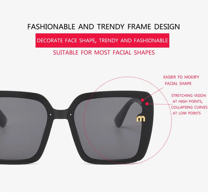 New Retro Square Sunglasses Women Fashion Minimalist Design Anti Blue Light Outdoor Anti UV Sun Glasses Double Beam Female