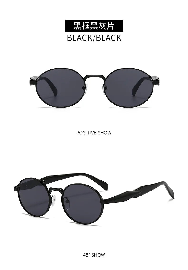 New Women Oval Personality Sunglasses Luxury Brand Small Frame Ladies Outdoor Eyewear Summer Sun Protection Sun Glasses UV400