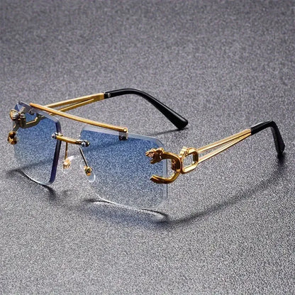 New stylish and personalized frameless leopard head sunglasses trendy outdoor driving sunglasses