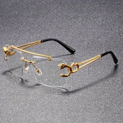 New stylish and personalized frameless leopard head sunglasses trendy outdoor driving sunglasses