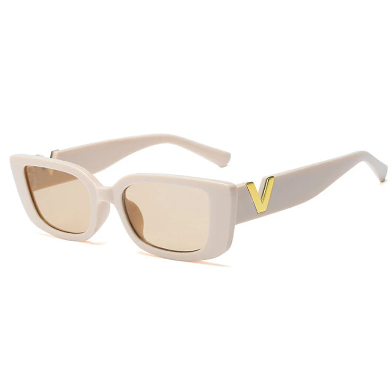 1/2PCS Fashion Rectangle Sunglasses Women Luxury Brand Vintage Small Frame Sun Glasses Ladies Classic Black UV400 Eyeglasses
