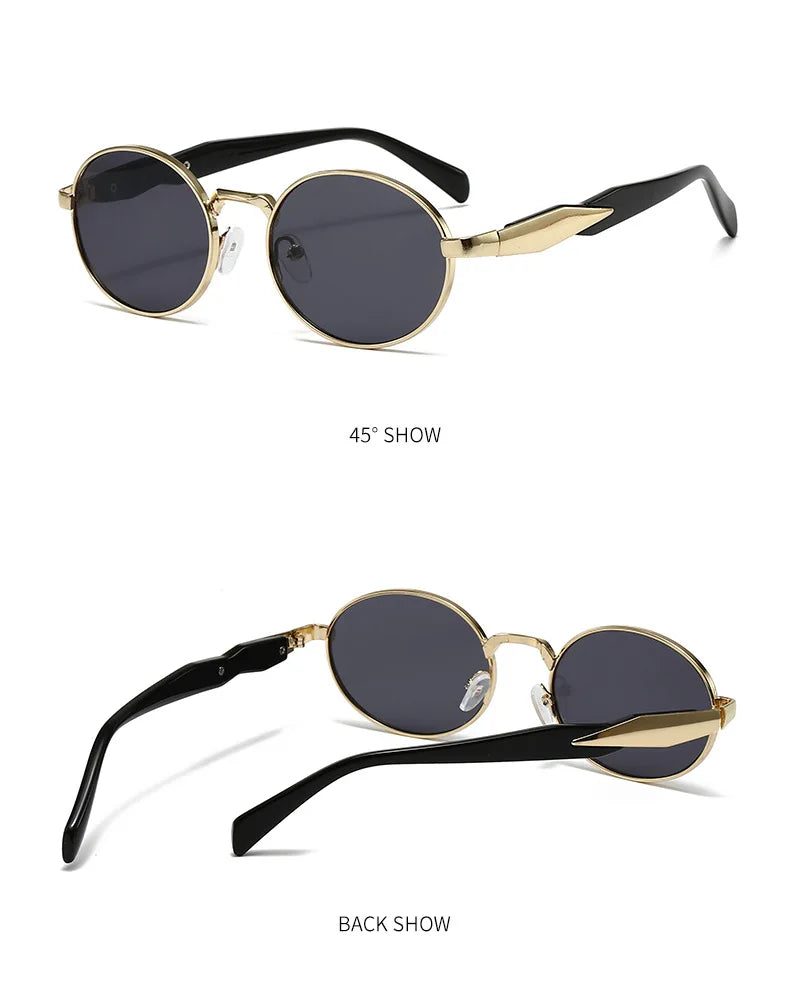 New Women Oval Personality Sunglasses Luxury Brand Small Frame Ladies Outdoor Eyewear Summer Sun Protection Sun Glasses UV400