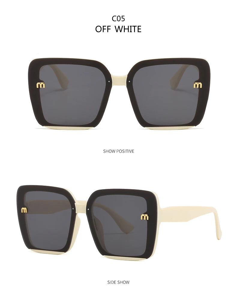 New Retro Square Sunglasses Women Fashion Minimalist Design Anti Blue Light Outdoor Anti UV Sun Glasses Double Beam Female