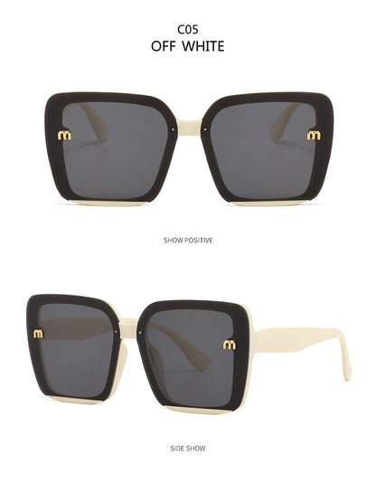New Retro Square Sunglasses Women Fashion Minimalist Design Anti Blue Light Outdoor Anti UV Sun Glasses Double Beam Female