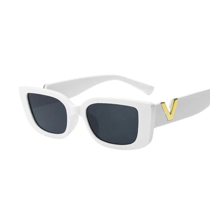 1/2PCS Fashion Rectangle Sunglasses Women Luxury Brand Vintage Small Frame Sun Glasses Ladies Classic Black UV400 Eyeglasses