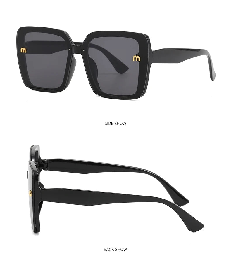 New Retro Square Sunglasses Women Fashion Minimalist Design Anti Blue Light Outdoor Anti UV Sun Glasses Double Beam Female