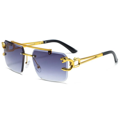New stylish and personalized frameless leopard head sunglasses trendy outdoor driving sunglasses
