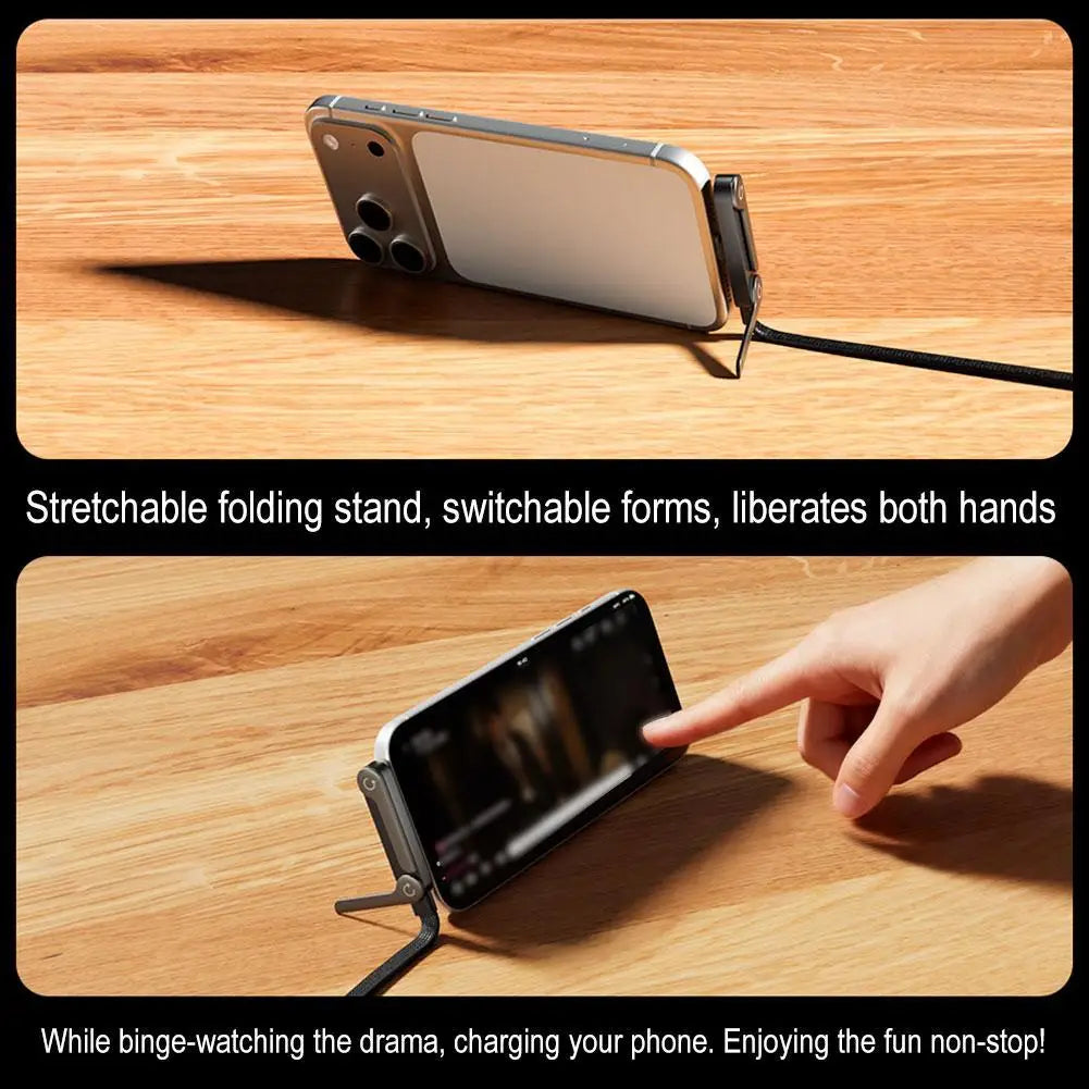 240W 2-in-1 Fast Charging Cable For Apple Data Cable Folding Stand For IPhone17 Mobile Phones Tablets
