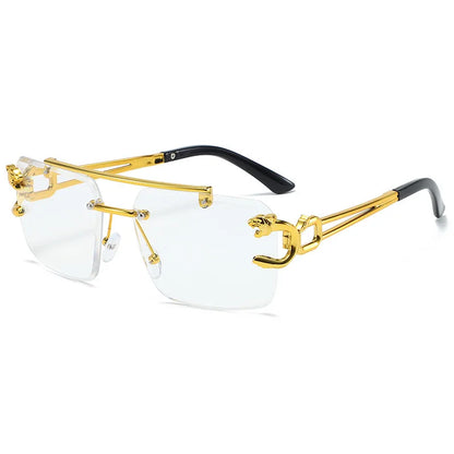 New stylish and personalized frameless leopard head sunglasses trendy outdoor driving sunglasses