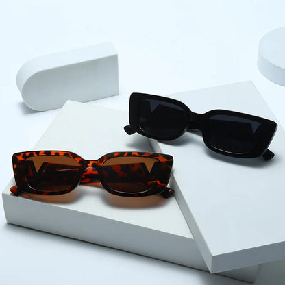 1/2PCS Fashion Rectangle Sunglasses Women Luxury Brand Vintage Small Frame Sun Glasses Ladies Classic Black UV400 Eyeglasses