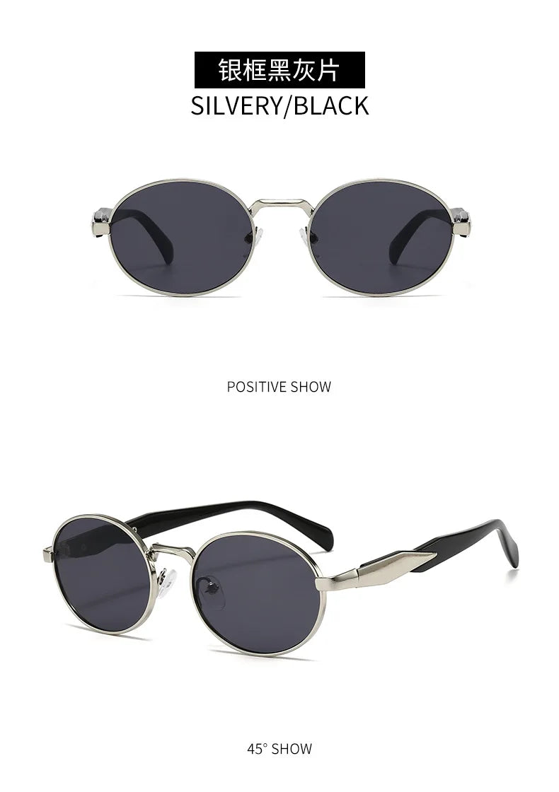 New Women Oval Personality Sunglasses Luxury Brand Small Frame Ladies Outdoor Eyewear Summer Sun Protection Sun Glasses UV400