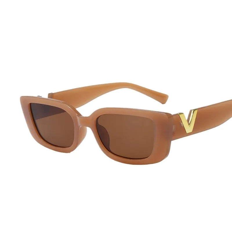 1/2PCS Fashion Rectangle Sunglasses Women Luxury Brand Vintage Small Frame Sun Glasses Ladies Classic Black UV400 Eyeglasses