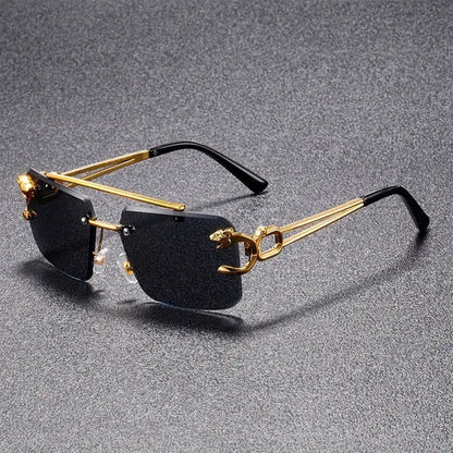 New stylish and personalized frameless leopard head sunglasses trendy outdoor driving sunglasses