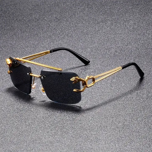 New stylish and personalized frameless leopard head sunglasses trendy outdoor driving sunglasses