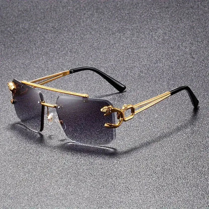 New stylish and personalized frameless leopard head sunglasses trendy outdoor driving sunglasses