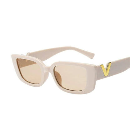 1/2PCS Fashion Rectangle Sunglasses Women Luxury Brand Vintage Small Frame Sun Glasses Ladies Classic Black UV400 Eyeglasses