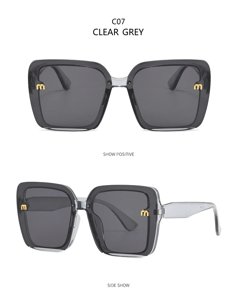 New Retro Square Sunglasses Women Fashion Minimalist Design Anti Blue Light Outdoor Anti UV Sun Glasses Double Beam Female