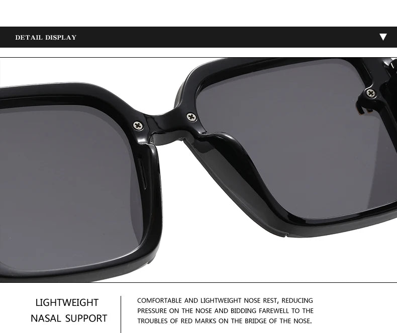 New Retro Square Sunglasses Women Fashion Minimalist Design Anti Blue Light Outdoor Anti UV Sun Glasses Double Beam Female