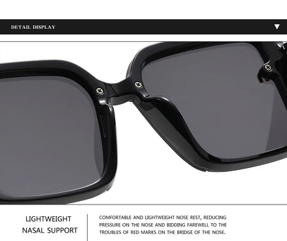 New Retro Square Sunglasses Women Fashion Minimalist Design Anti Blue Light Outdoor Anti UV Sun Glasses Double Beam Female