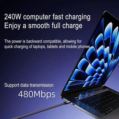 240W 2-in-1 Fast Charging Cable For Apple Data Cable Folding Stand For IPhone17 Mobile Phones Tablets